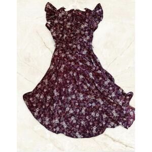 Vince Camuto Women's Whimsical Plum Fairycore Maxi Dress XS- Missing Belt! NWT